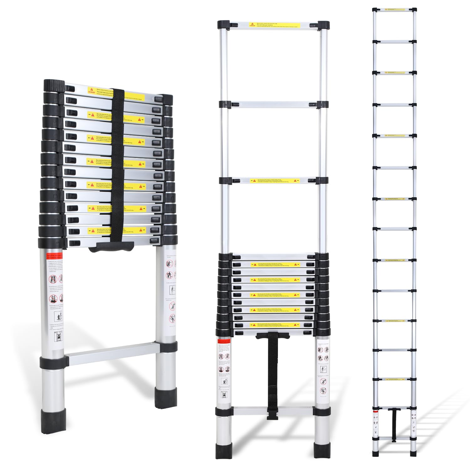 4.4M Aluminum Telescopic Ladder Non-Slip Multipurpose Portable Ladder 150kg