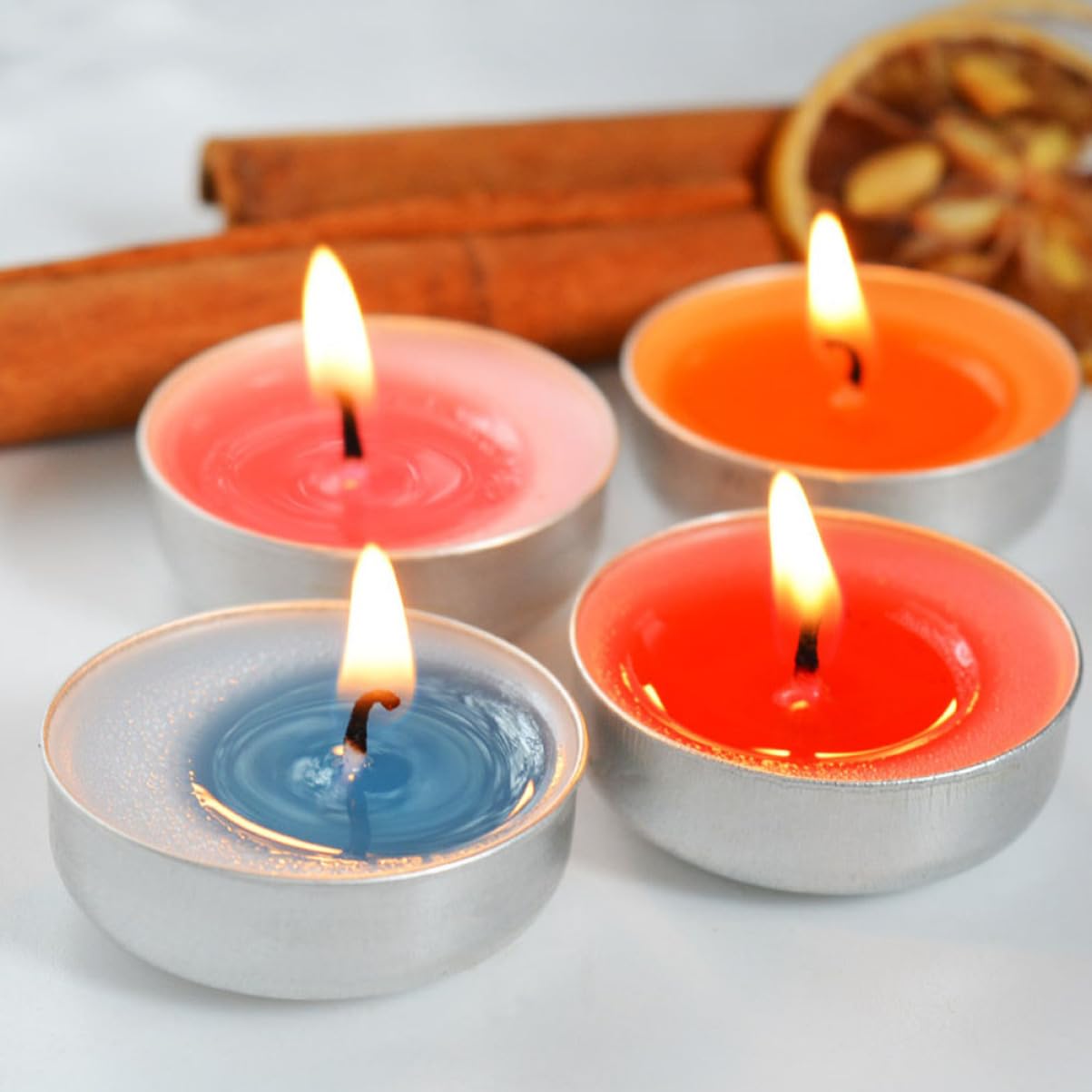 Velas de Cera de Té Aromáticas sin Humo 40 Piezas Redondas
