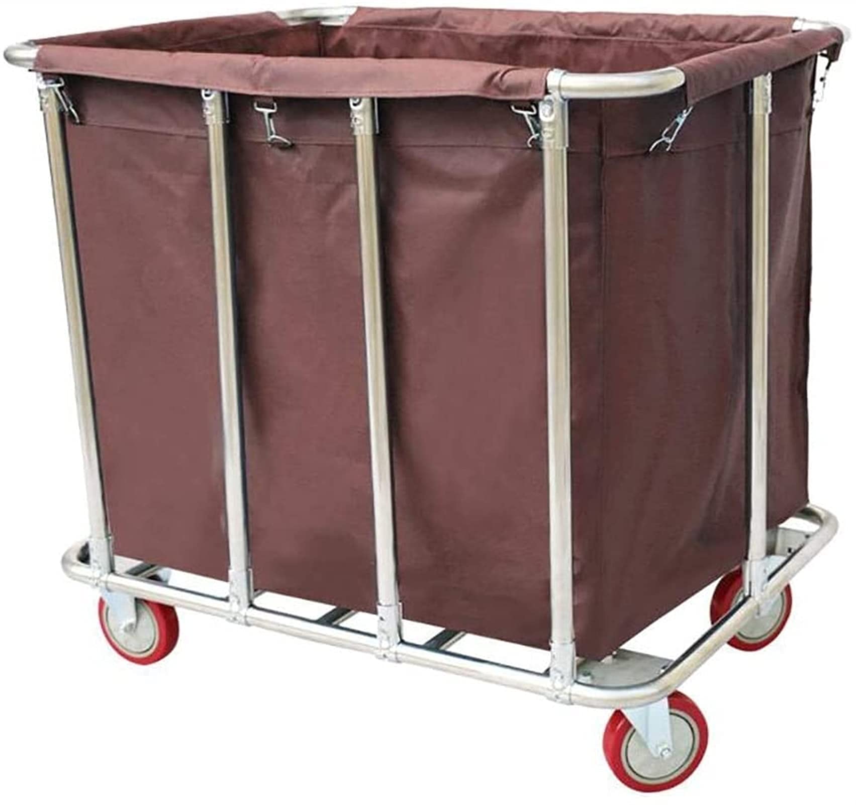 Carro de Servicio, carros de Recogida, carros de Reciclaje, Carro clasificador de Ropa con Ruedas, Carrito Organizador de Limpieza para hoteles, pensiones, Casas, con pa