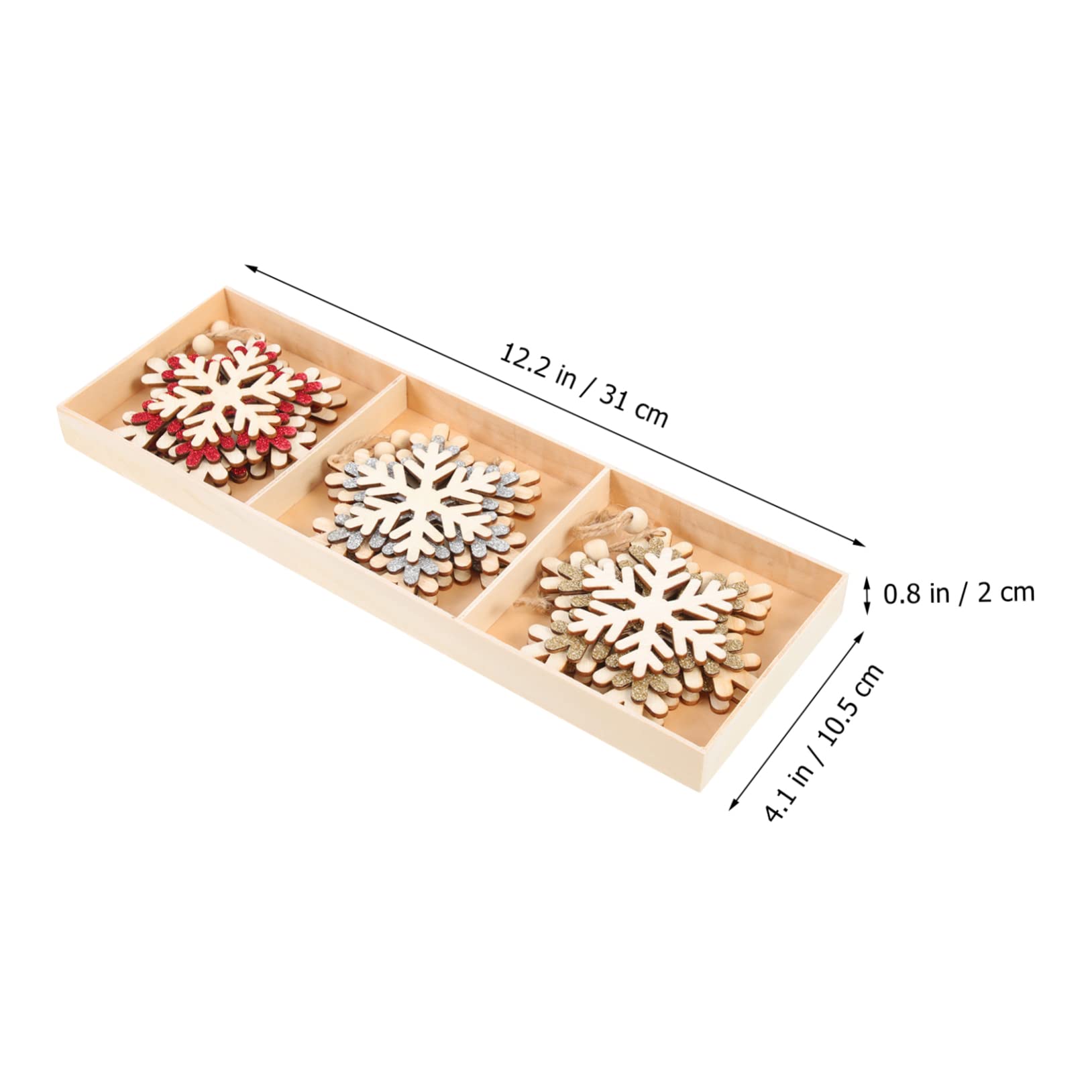 Cabilock 5 Set Albero Di Natale in Legno Neve Albero Natale Christmas Tree Fiocco Di Neve Nevicare Decorazioni Da Appendere Per Natale Decorazione Dell'albero Di Natale Di Legno 6 Pezzi * 5