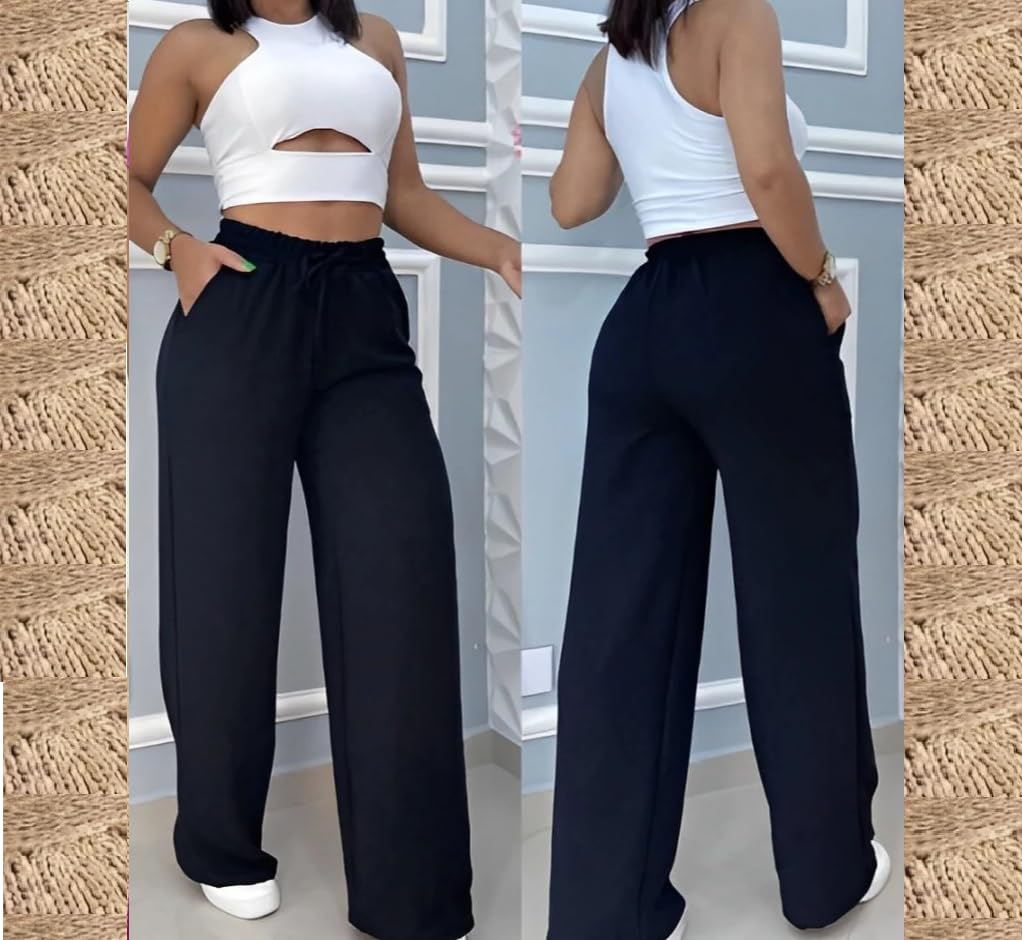 Calça Feminina Pantalona Cintura Alta Duna Wide Leg Com Elástico E Bolso Moda Blogueira em promoção! Veja a oferta e mais achadinhos de Calças 5 Hoje é o melhor dia para comprar Calça Feminina Pantalona Cintura Alta Duna Wide Leg Com Elástico E Bolso Moda Blogueira com aquele preço maroto! Promoção! Aproveite a oferta! 5