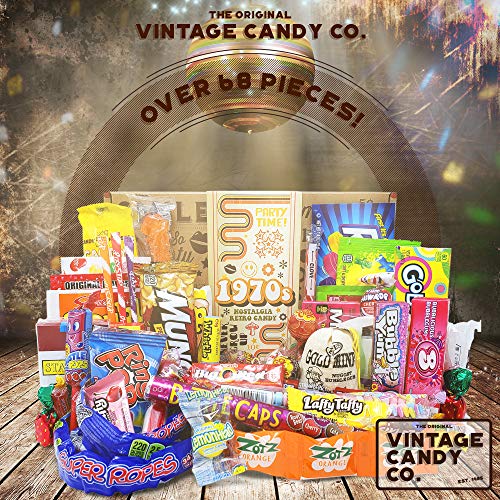 Vintage Candy Co. 1970S Retro Candy Gift Box - 70S Nostalgia Candies - Flashback Seventies Fun Gag Gift Basket - Perfect '70S Candies For Adults, College Students, Men Or Women, Kids, Teens #TOP1