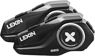 LEXIN Motorcycle Bluetooth Headset, G2P Motorcycle Communication Systems, 6 DIY Shells Group Motorcycle Helmet Bluetooth, FM Radio,Noise Cancellation, Fit for Snowmobile