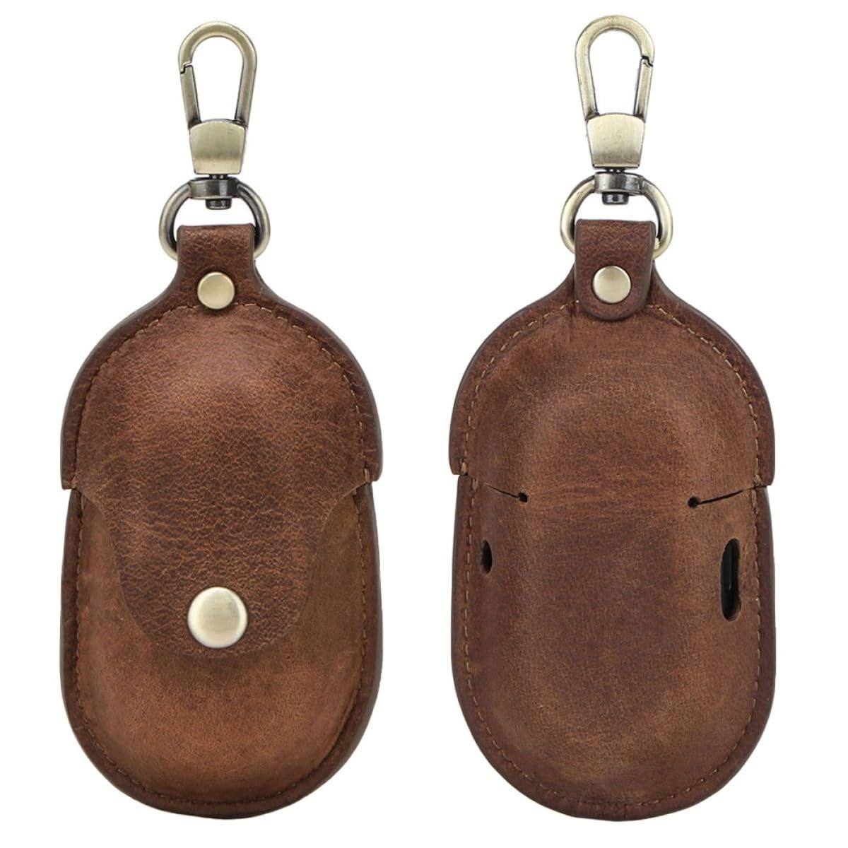 HEMOTON 2piezas Estuche De Cuero Genuino para Auriculares Inalámbricos Almacenamiento Portátil Protección y Diseño Elegante Marrón