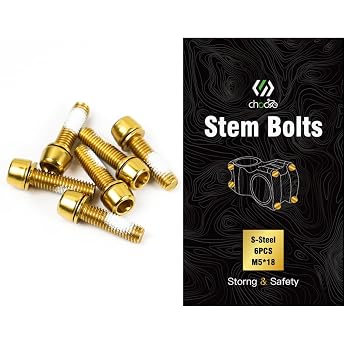 Bicycle Stem Screws M5 x 18 mm Bicycle Shaft Bolts M5 Screws Hexagonal Stem Bolts for MTB/Road Bike/Touring Bike Orange/Red/Blue/Green/Gold/Rainbow