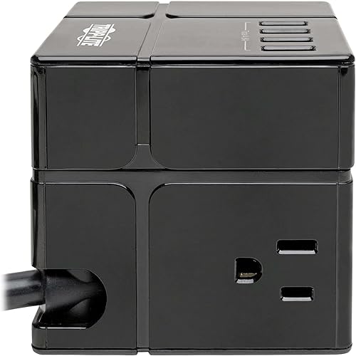 Miniatura 27 de Tripp Lite TLP66USB - Torre protectora de sobretensiones con puertos USB, 1200 julios, 5 tomas, 3 puertos USB, cable de extensión trenzado