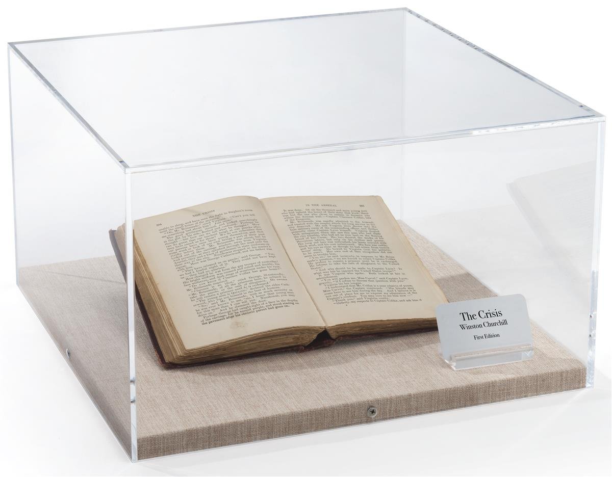 Amazon.com: Displays2go, Square Acrylic Museum Display Box, Acrylic,  Plywood, Linen Construction – Clear, Tan (DCACELG02) : Industrial &  Scientific