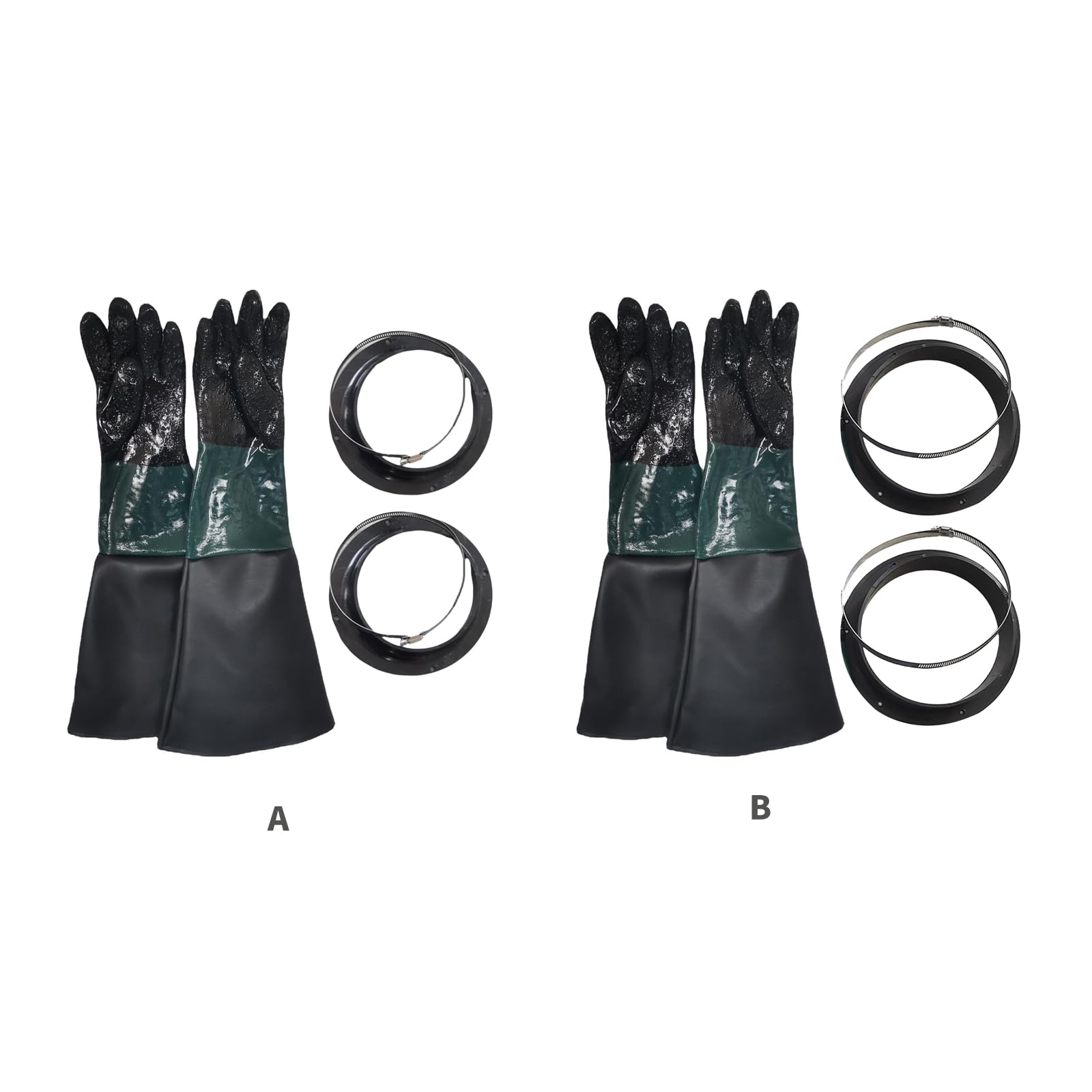 Gants de sablage à poignée de particules avec de gants pour armoires de sablage et manipulation de produits chimiques