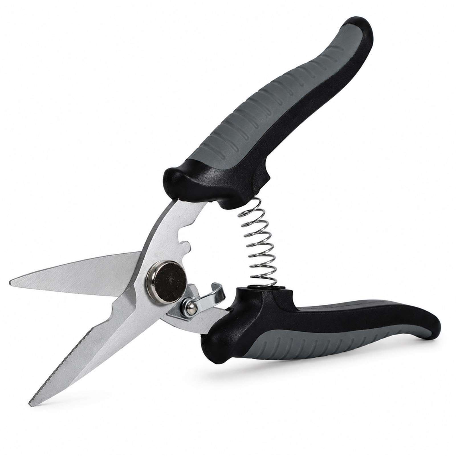GOOGO Garden Secateurs, Stainless Steel Garden Pruning Shears with Serrated Blade, Safety Lock, 10mm Cutting Diameter, Pruning Scissors for Roses, Branches, Fruit, Vegetables, and Bonsai