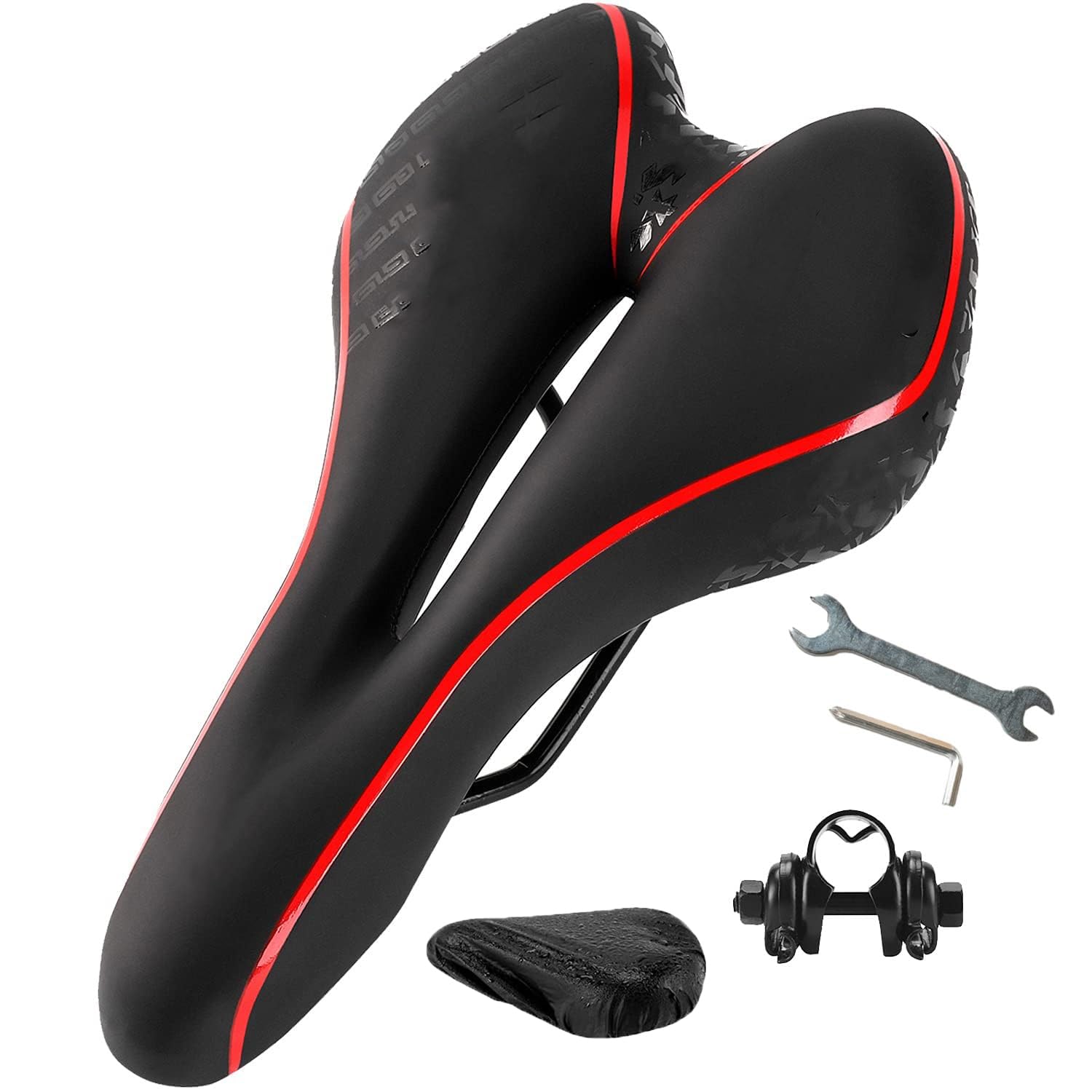 THE WHITE SHOP Comfortable Gel Bicycle Saddle Replacement Soft Padded with Shock Absorbing Water-proof for Mountain Bike Road Bike Exercise Bike Men Women and Ladies