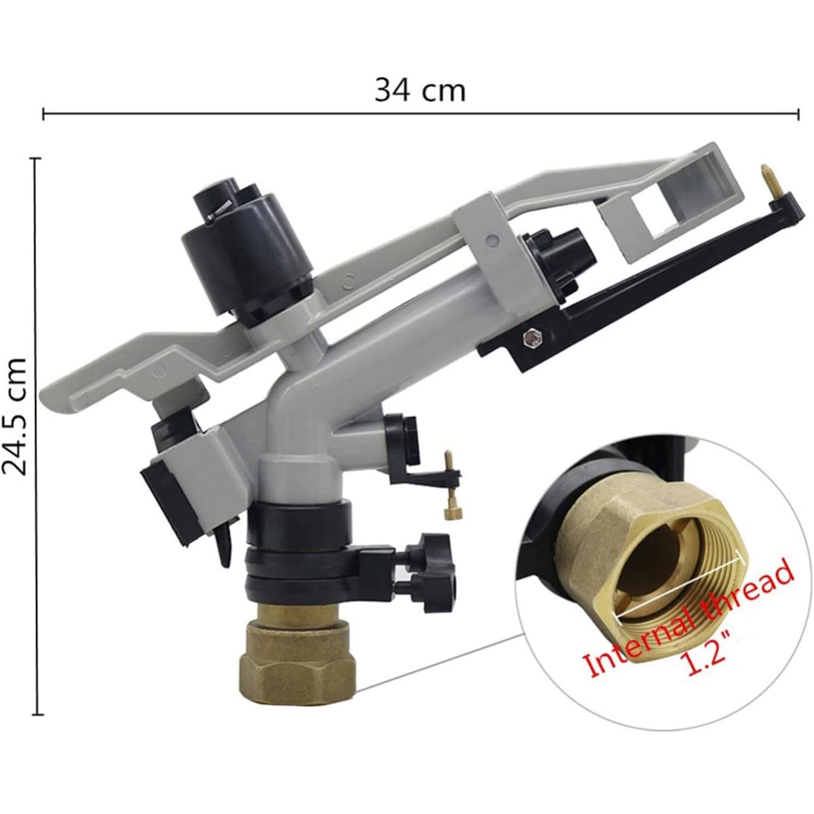 Pistolet zraszający do nawadniania gospodarstw, zr System zraszający z regulacją 360° i wymienną dyszą, do gospodarstw rolnych, sadów i leśnictwa