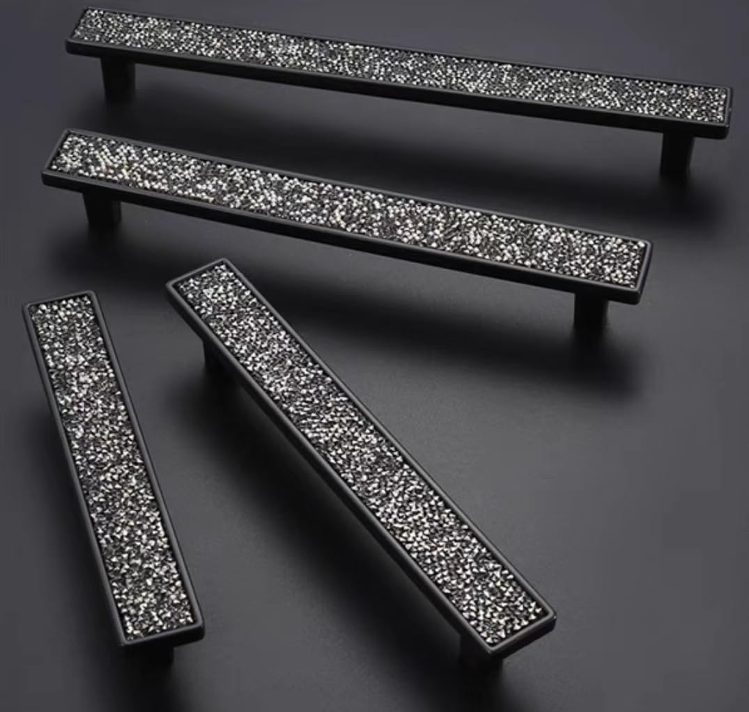 Tirador para cajón de puerta de armario de cocina Tiradores de cajón con diseño de lentejuelas for muebles, pomos modernos for tocador, muebles, cocina, armarios, pomos for puerta, 2 unidades(128MM)