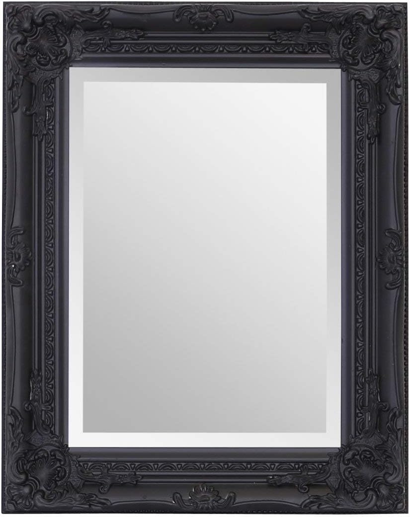 Select Mirrors Rhone Mirror - French Vintage, Antique Baroque Style - 42cm x 53cm - Chic Home Decor (Antique Black)