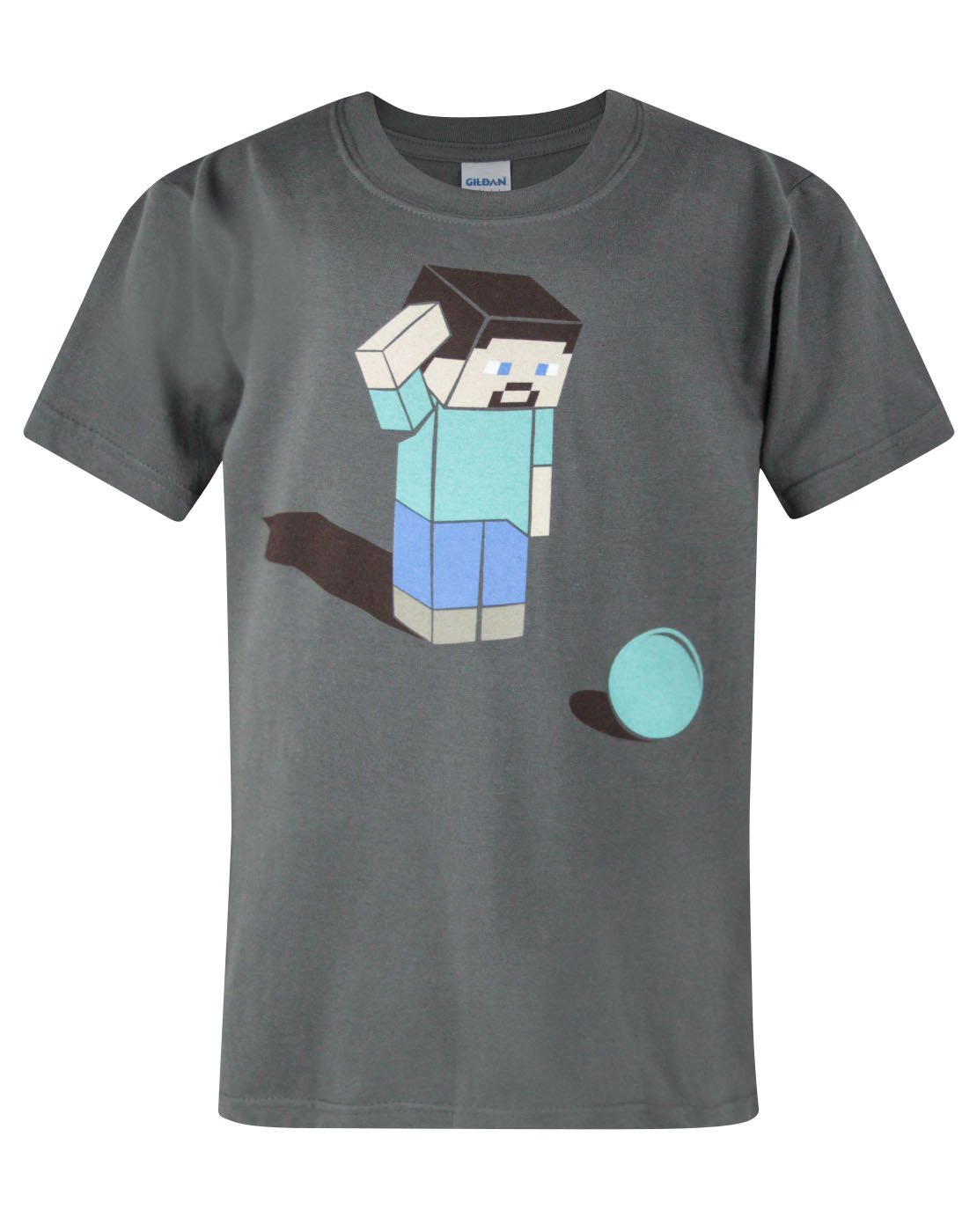 Minecraft Grey Official Confused Kid's T-Shirt (9-11 Years)