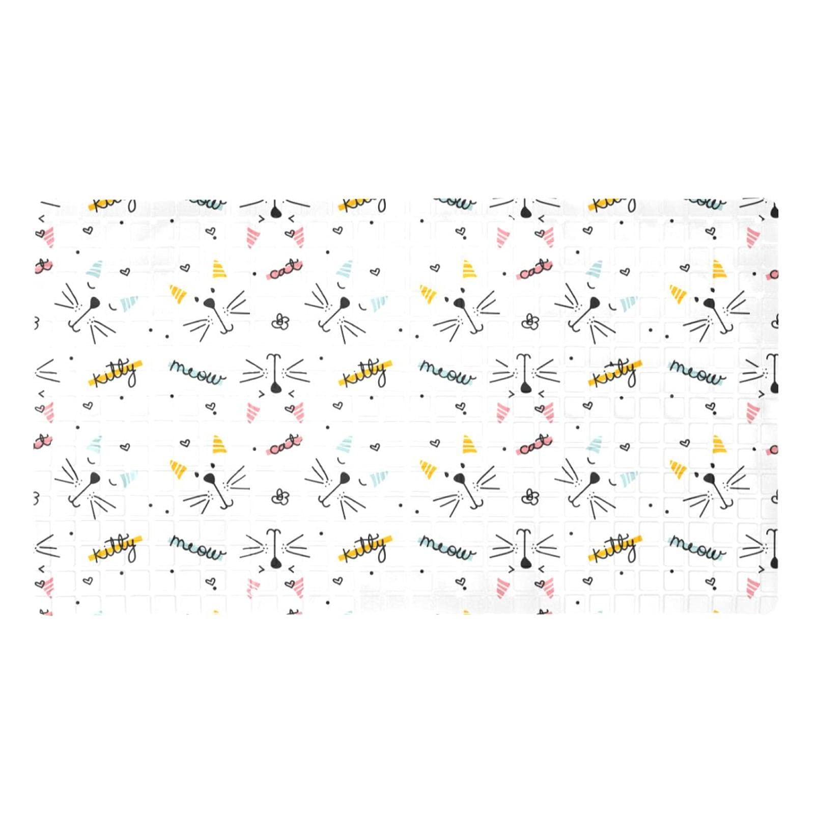 Tapis de bain antidérapant 39 x 70 cm motif chat pour douche
