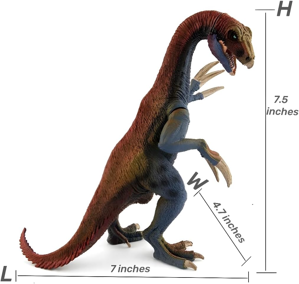 Therizinosaurus Dinosaur Toy,Therizinosaurus Action Figure,Realistic Plastic Figure with Moving Jaw & Poseable Claws,Educational STEM Gift for Kids,Boys Birthday Party Favor.Size:7.9 Inch