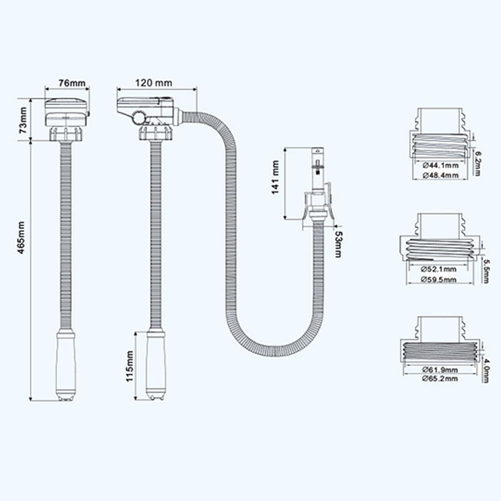 Bomba de transferencia de combustible, bomba de líquido de batería de manguera extra larga con sensor de parada automática y adaptador de 3 tamaños, bomba de transferencia de bomba de combustible