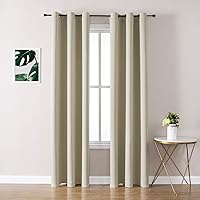 Vista 81 de ChrisDowa - Cortinas blackout con ojales para habitación y sala, juego de 2 paneles de cortinas con aislamiento térmico, gris oscuro, 42 x 63