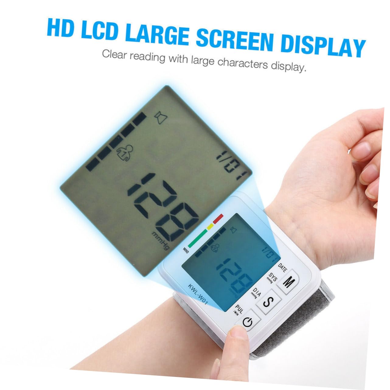 FRCOLOR 2sets Misuratore Di Elettronico Da Polso Con Voce Inglese Digitale Compatto Per Uso Domestico Display Lcd e Facile Lettura Classificazione Salute Inclusa