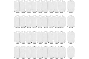 OWDEN 40Pack Dog Tags Metal Blanks for Jewelry Making