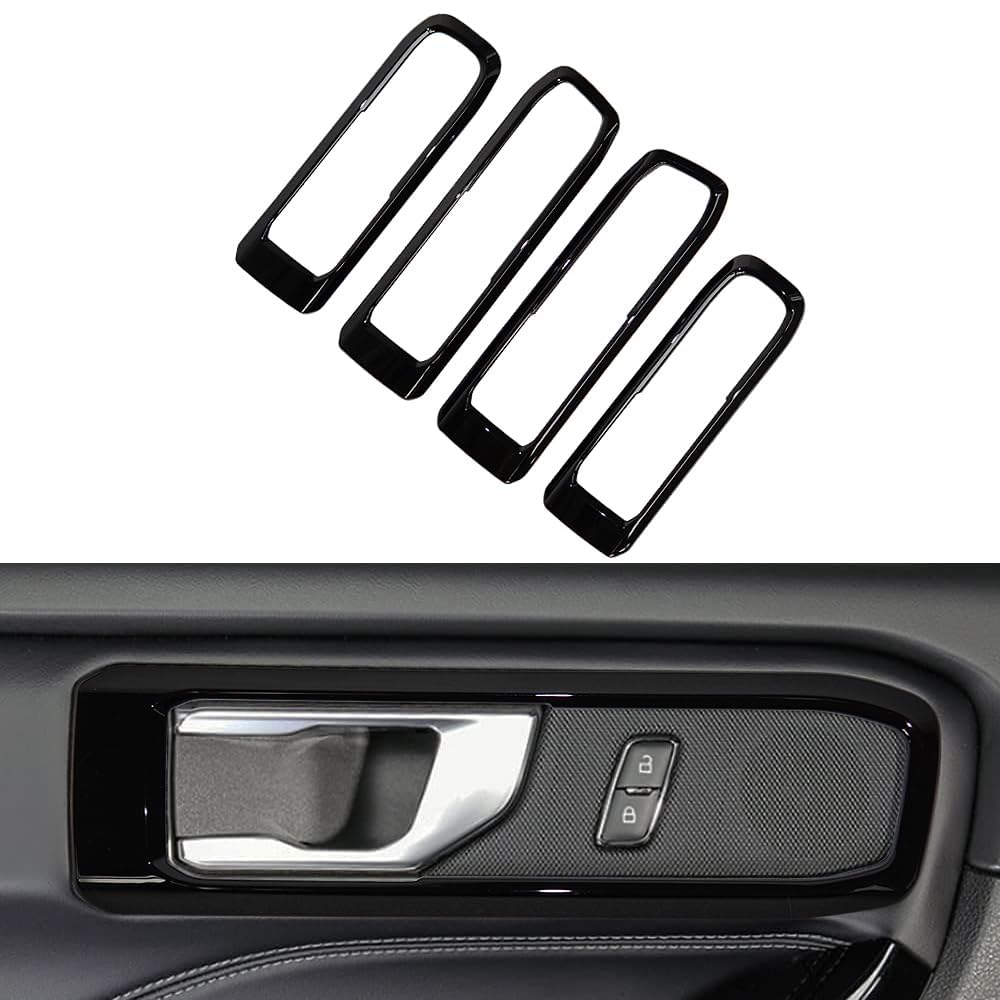 Indoor Handle Frame Panels Compatible for Ford Explorer 2020 2021 2022 2023 2024 - Gloss Black - Fit for Explorer Interior Trims & Accesories - ABS Plastic Covers-Set of 4-Piano Black