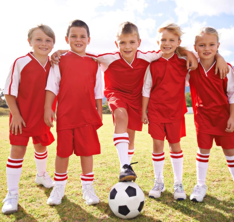 Soccer Jersey Boys,Uniform Kids Soccer Jersey for Girls 7# Football Soccer Set 3 Piece (Blue&Yellow7, 24(8-9Years))