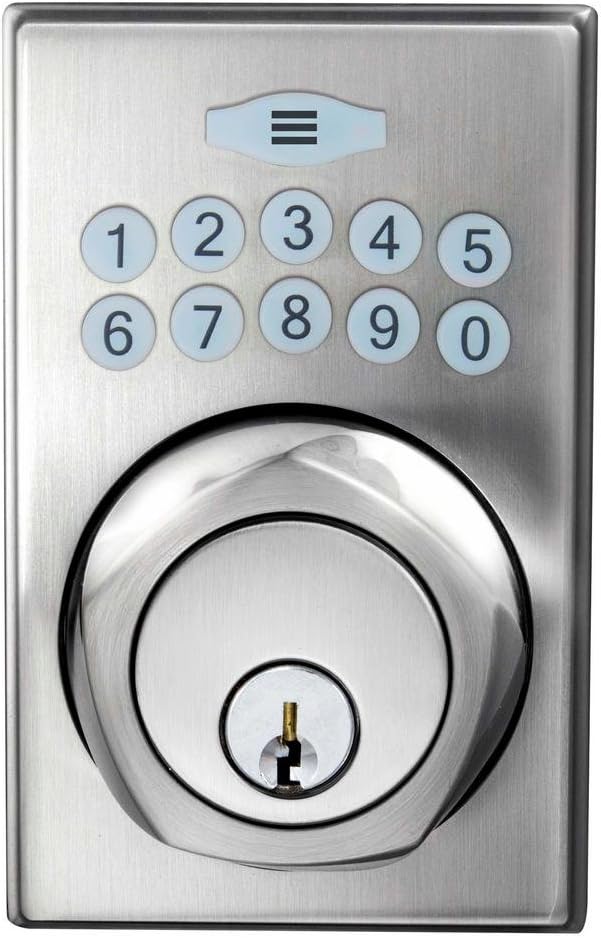 Keyless Electronic Entry Spin To Lock Deadbolt With Smart Keypad by Defiant | Premium Satin Nickel | Ideal Locks for Front Back Garage Door | Worry-Free No Hardwiring Install | Security Safety
