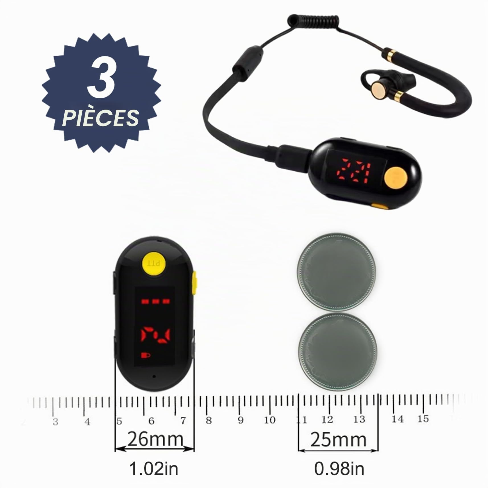 Mini Talkie-walkie Portable 3 pièces, émetteur-récepteur FM, Petits talkies-Walkies pour Restaurants, supermarché, hôpital, Tourisme, Mini Talkie-walkie