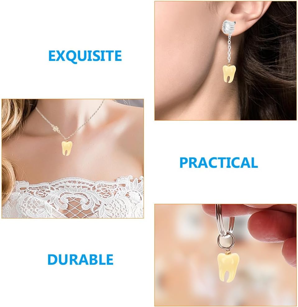 30Pcs Resin Tooth Charms for Jewelry Making Funny Teeth Pendants for Diy Necklaces Bracelets Earrings Keychains Ornaments for Party Favors and Crafts - Image 3