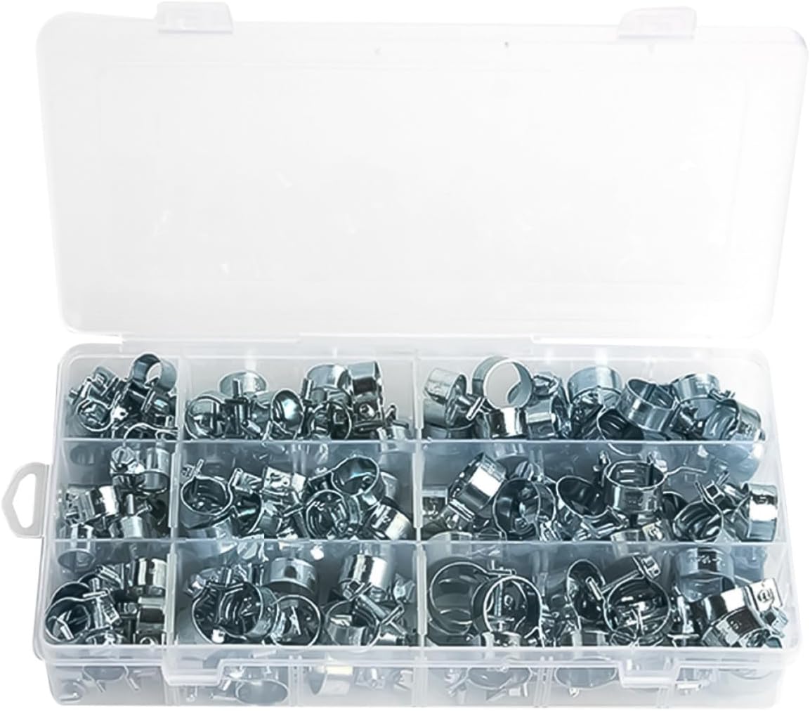 135pcs Mini Spring Buckle Hose Clamps Set Metal Hose Clamp with Zinc Plating and Water Line Portable and Versatile