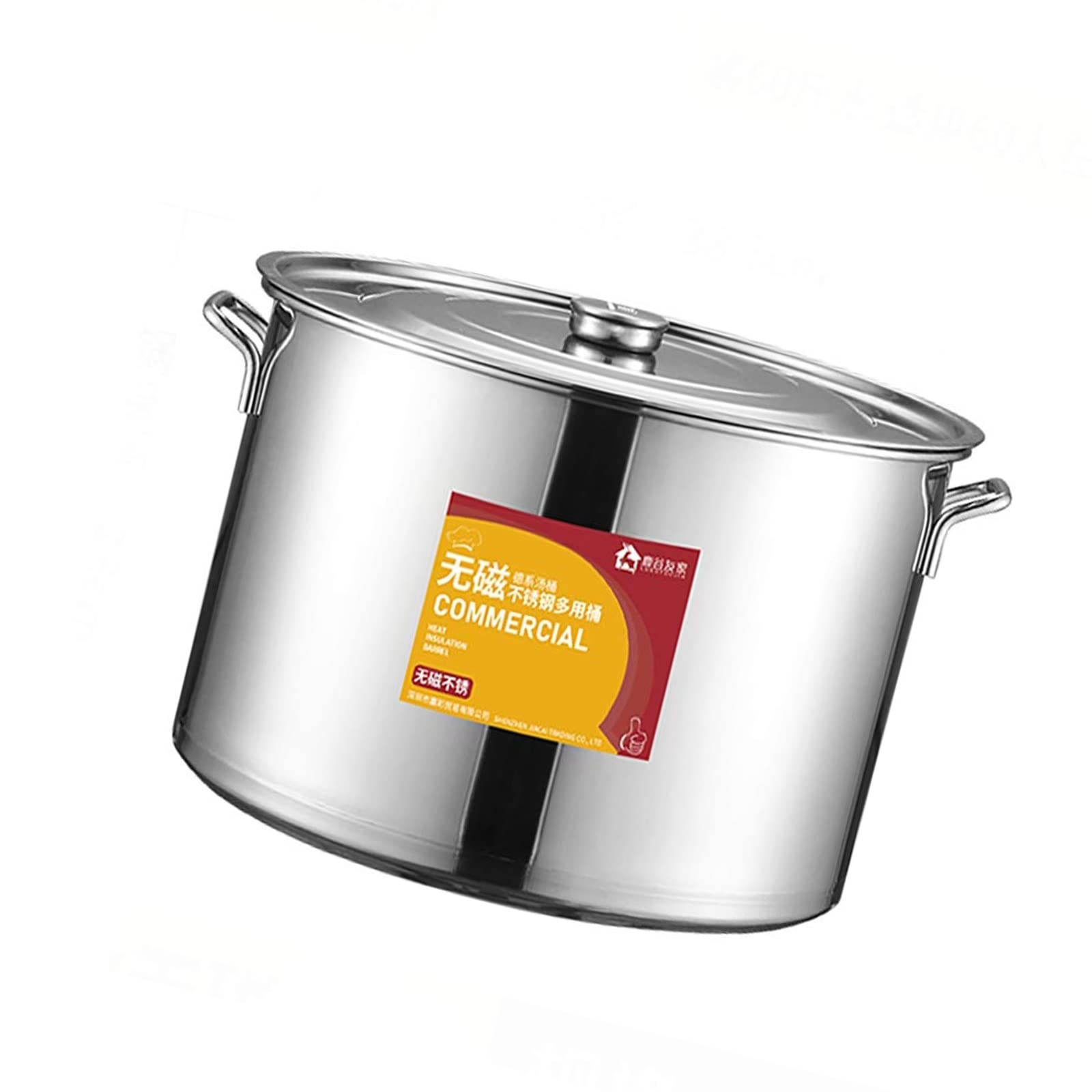 IEOWY Commercial/Domestic 304 Stainless Steel Stock Pot with Lid, 13-40L Capacity - Ideal for Gas Stove/Induction Cooker - Catering-Grade Soup Pot