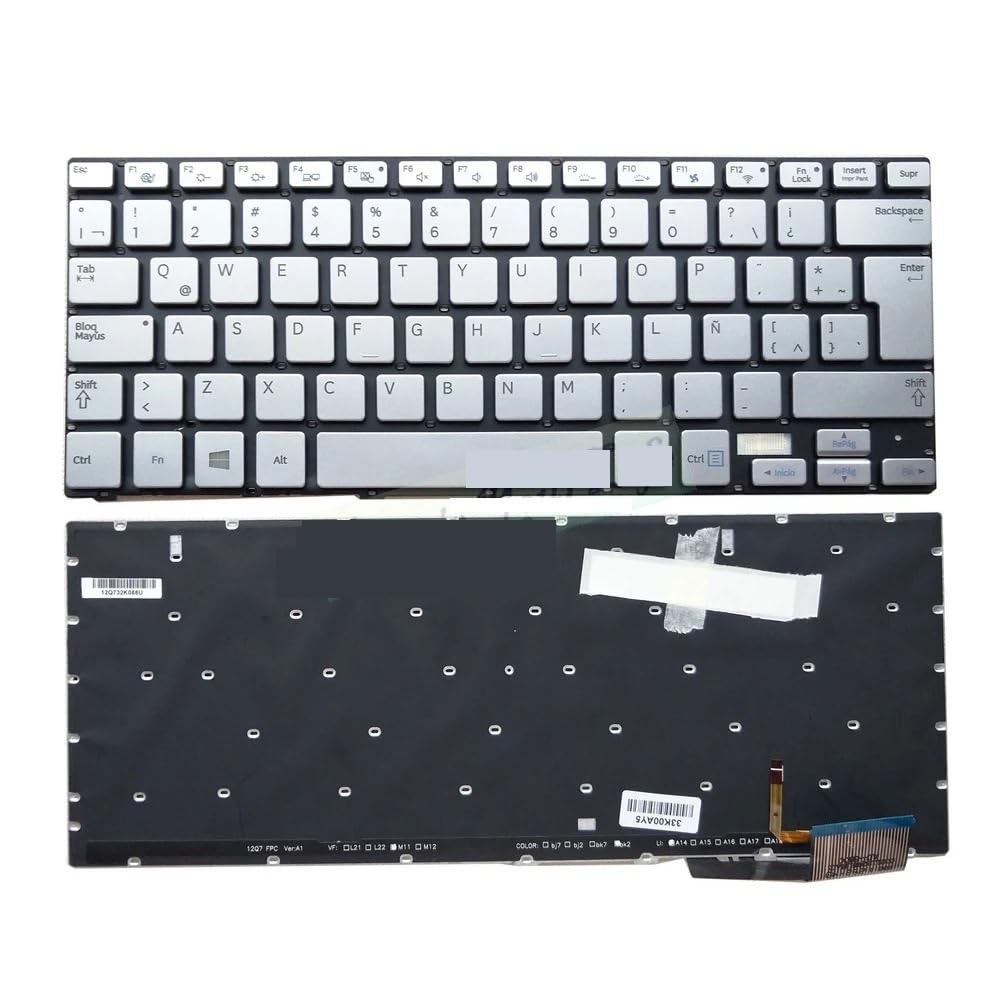 Clavier Russe US Latin SP pour Samsung 730U3E NP740U3E argent