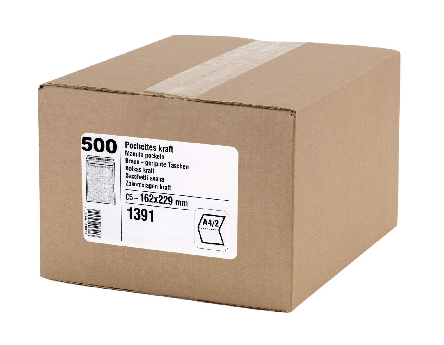GPV 1391 koperty wysyłkowe, C5, 162 x 229 mm, brązowe, waga: 90 g