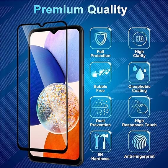Image of Czartech Tempered Glass Guard for Samsung Galaxy M15 5G | A15 | F15 (6.5 Inch) Edge to Edge 9H Screen Protection with Easy Cleaning Kit