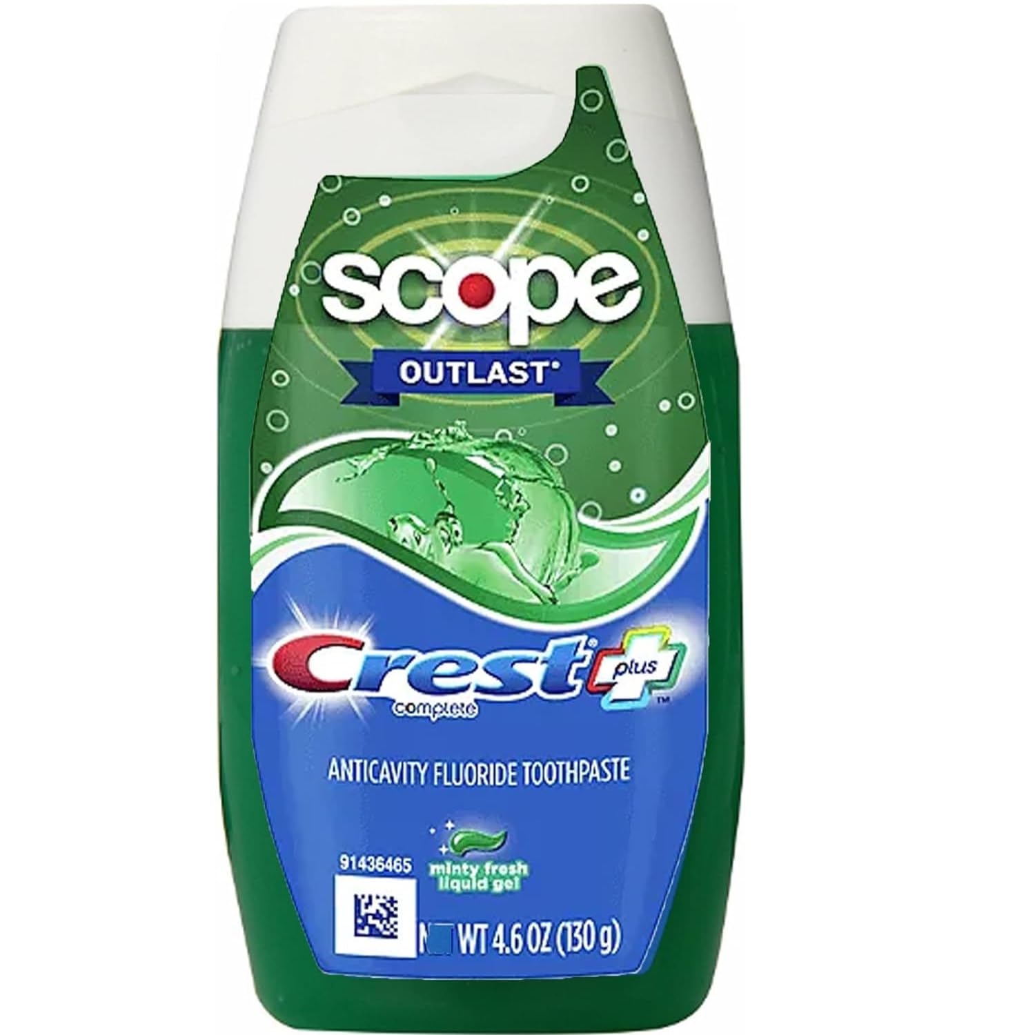 Crest Pls Scp White Liq F Size 4.6Z Complete Tartar Cntrl Whitening W/Scope Liq Gel Toothpaste Mint Frsh