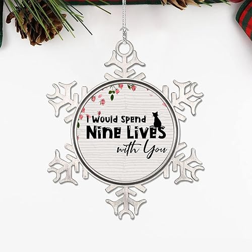 Miniatura 2 de Adornos de Navidad 2022 decoraciones de Navidad con texto en inglés I would spend nueve vidas with you el mejor regalo para adornos de recuerdo de