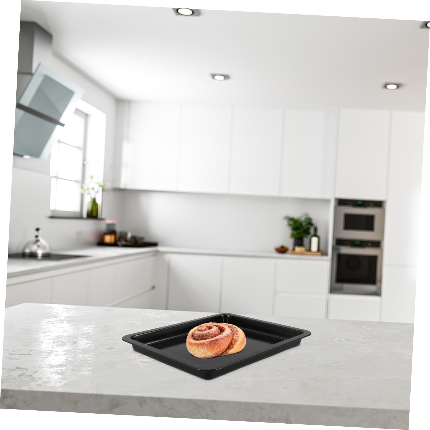 Plaque de Cuisson en Fer Noir, Résistante à L’usure, Plat de Four Multifonctionnel, Bords Lisses, pour Rôtir et Servir