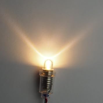 DC E10 LED Light Bulbs Pack of 10 E10 Replacement Light Bulbs Miniature Screw LED Bulbs 0.5 Watt 65 Lm (Yellow 12 V)