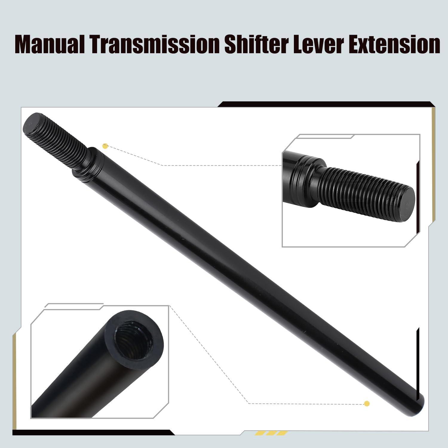 10in Shift Knob Extender, M12 x 1.25 Manual Transmission Shifter Lever Extension, 12 Shifter Extension Kit for Impreza, Susuki Samurai, MR2 1991-95 (SW20), Mustang (Newer Manual)