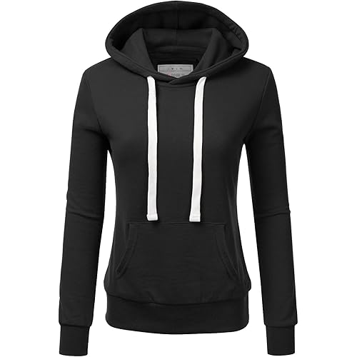 DOUBLJU Basic Lightweight Pullover Sweater Top Essential Comfy Casual Hoodie Sweatshirt for Womens Clothes with Plus Size