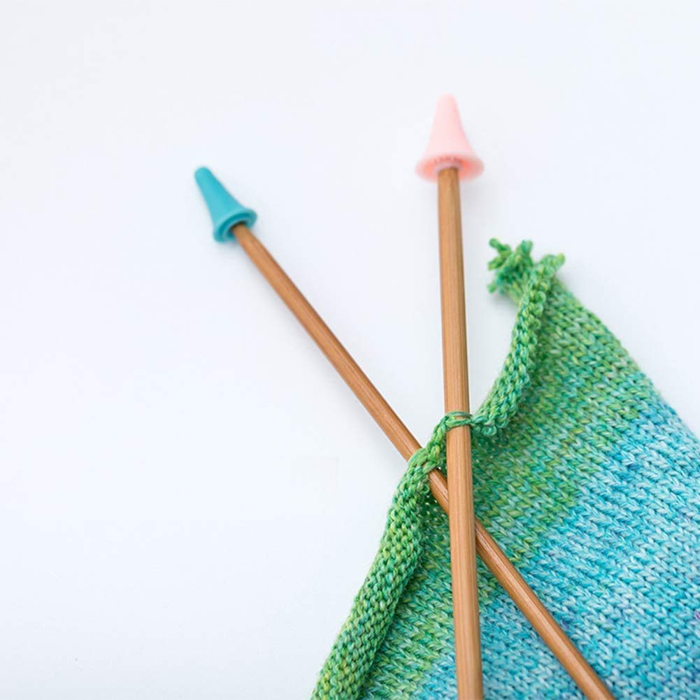 20 Pieces Knitting Needles Point Protectors Stoppers 2 Sizes Rubber Knit Needle Tip Covers for Knitting Craft for Knitting Craft in 1