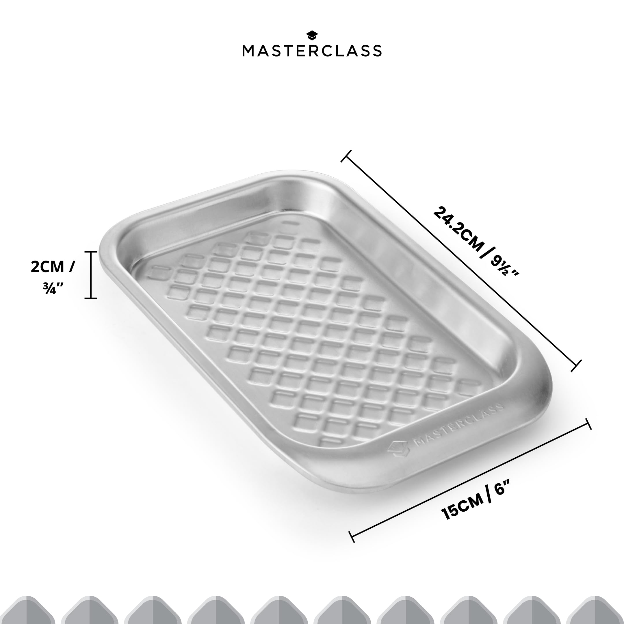 MasterClass Recycled Aluminum Small Baking Tray, Oven Baking Tray, 24 x 15cm, Stackable Bakeware, Silver, Größe Unica - Image 2