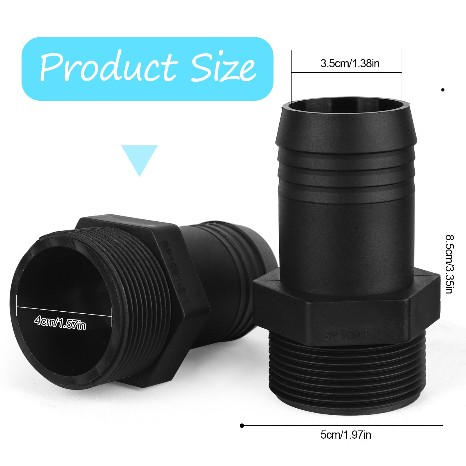 Hayward SPX1091Z2 Schlaucheinsatz-Adapter – 2er Pack, Für Sandfilter S240PAK1, S200PAK1 & Pro Series