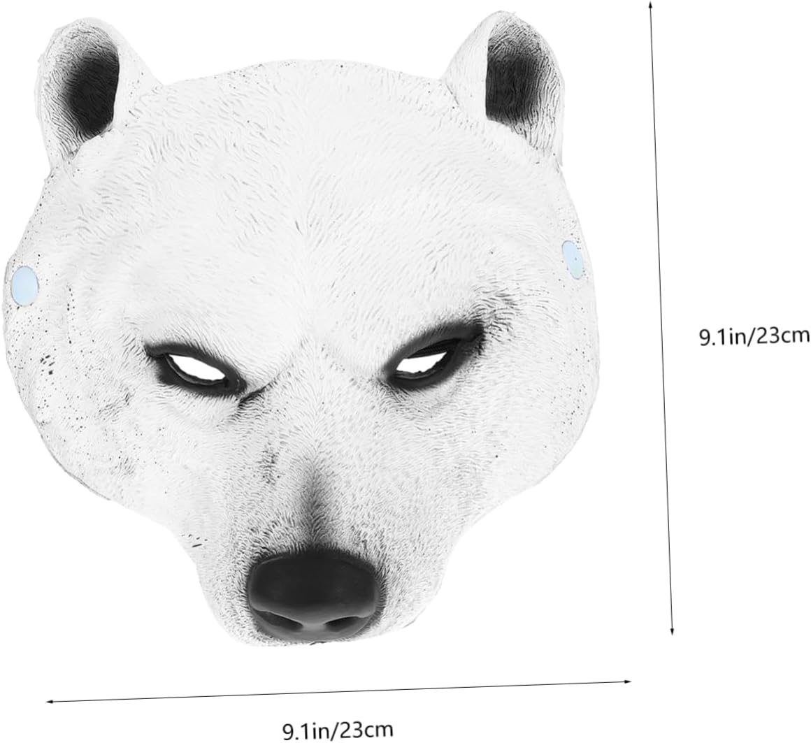 Halloween Animal Mask Prop, PU Textured White Costume Face Mask