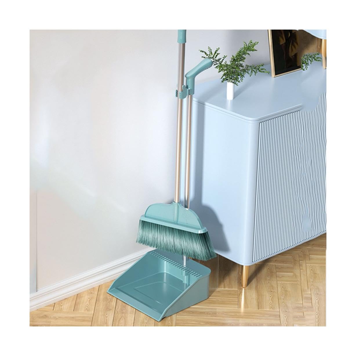 Pratico Paletta e Scopa in Piedi con Materiali per la Pulizia a Manico Lungo Set Combinato Paletta Verticale per la casa Versatile