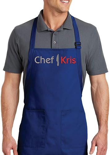 Miniatura 5 de PLACE4PRINT Delantal de chef bordado personalizado con nombre personalizado, un regalo de calidad premium para hombres y mujeres