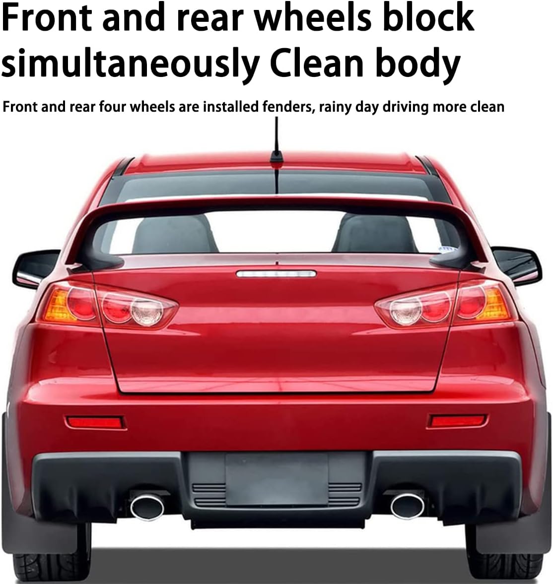 4PCS Universal Car Mud Flaps, Vehicles Mudguard Splash Guards Front and Rear Set, Flexible and Bendable Mudflaps Dirty Fenders, Auto Accessories Compatibility with Pickup SUV Van (Black)