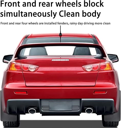 Miniatura 9 de Moioee Juego de 4 solapas universales para barro para vehículos, protectores contra salpicaduras delanteros y traseros, guardabarros flexibles y