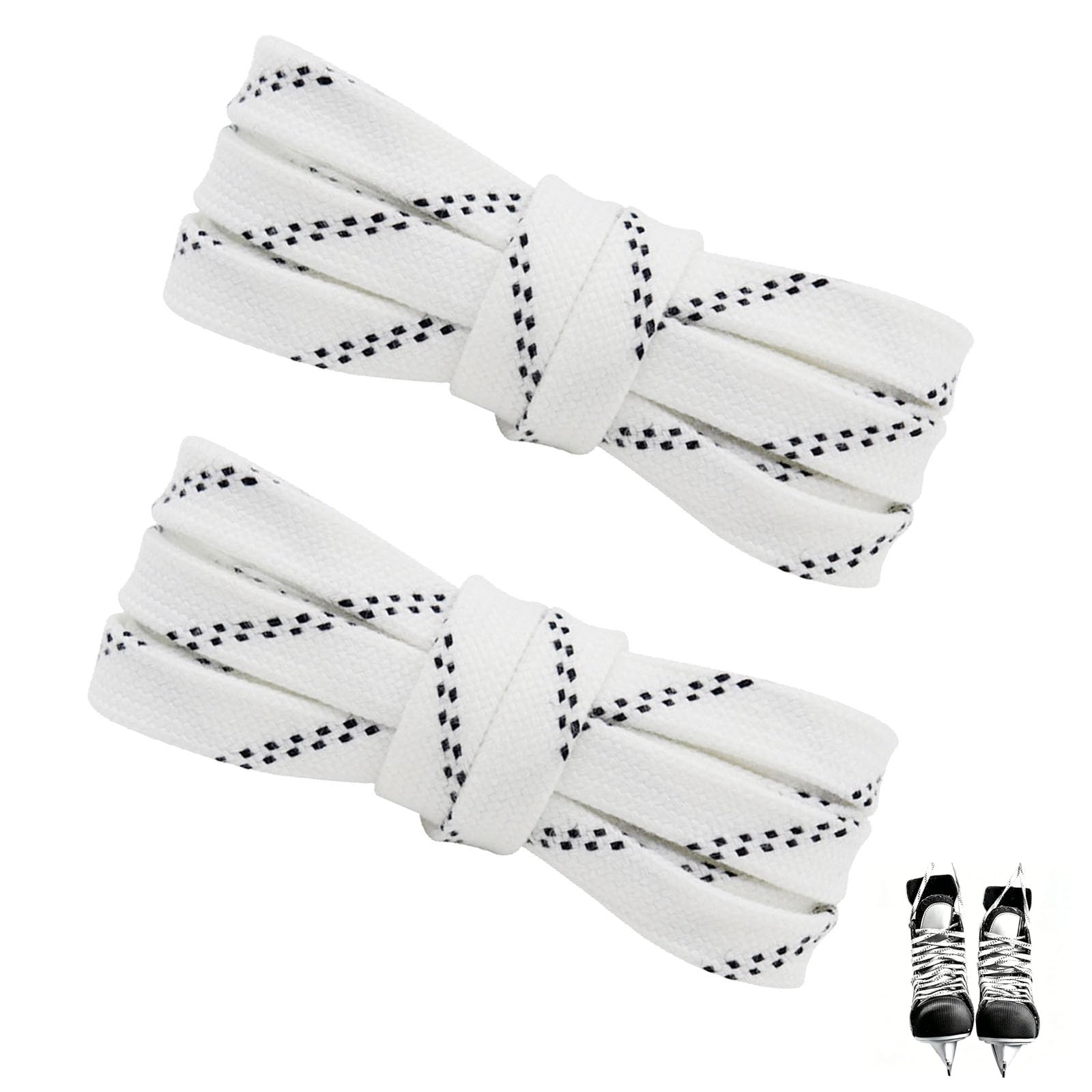 JiaYiXu 1 Pair White Shoe Laces Professional Ice Hockey Skate Laces, White Waxed Figure Skate Laces, Winter Anti-Freezing Anti-Fracture for Roller Skates, Boots, Figure Skates Regular Shoes(244cm)