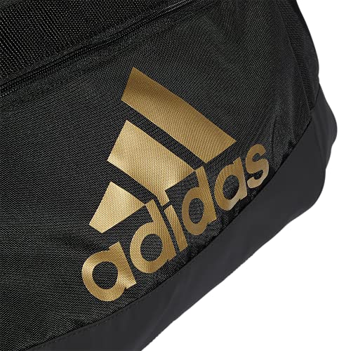 adidas Defender 4 Small Duffel Bag, Black/Gold Metallic